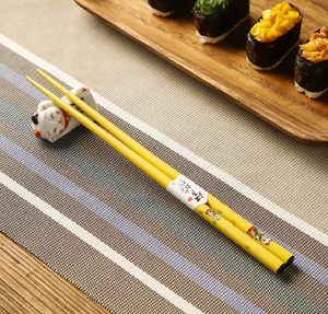 Dễ Thương May Mắn Mèo Gỗ Đũa Tái Sử Dụng Nhật Bản Trung Quốc Hàn Quốc Gỗ Đũa Gậy Đũa Gỗ - Product Image 1