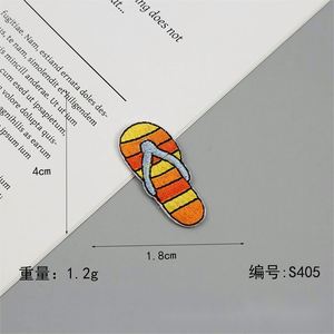 Nouvel autocollant brodé style estival thème plage, motif tongs et bouée de natation, pour la décoration de vêtements et de chapeaux - Product Image 5