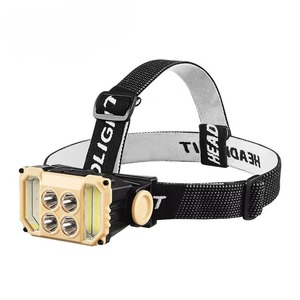 Lampe frontale super lumineuse à 4 LED + COB, rechargeable par USB, étanche, multi-modes, pour camping, pêche, randonnée, travail en extérieur - Product Image 1