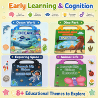 Livre d'autocollants en TPE personnalisable, imprimé d'animaux de dessin animé, écologique, imperméable, durable, jouet éducatif doux pour enfants
