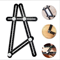 Règle de mesure multi-angles moderne en ABS, outil de traçage pliable à six sections, détecteur d'angle, système de nivellement de carreaux précis auto-adhésif
