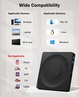 Drive DVD/CD Eksternal USB 3.0 5-in-1 dengan Pembakar & Pembaca LightScribe, Kompatibel dengan Laptop/Desktop PC Mac Windows XP/7/8/10/11