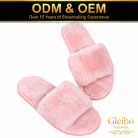 Chaussons plats en fausse fourrure pour femmes, doux et moelleux, à bande unique, chauds, pour la maison et l'intérieur, pour usage quotidien, vente en gros, directement de l'usine