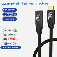 Kabel Ekstensi ULT-unite Usb 3.2 Male to Female Usb-C ke C Kabel Pengisian Cepat 50Cm Mendukung Kustomisasi Warna Putih Laser