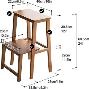 Tùy chỉnh tre 2 tầng gấp bước Phân Thang ghế - Product Image 6