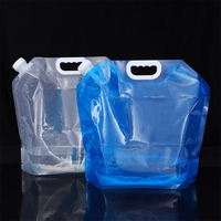 En stock, vente en gros : Contenants pliables autoportants sans BPA de 1L, 1,5L, 2,5L, 5L, 10L pour boissons, bière, jus, lait, eau