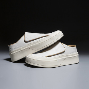 Chaussures plates blanches simples et solides, chaussures de marche décontractées, légères, souples, à bout rond et large, absorbant les chocs et stables - Product Image 1