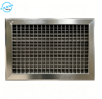 Grille d'aération double déflection en acier inoxydable 300mm*200mm, avec volets réglables et contrôle du volume