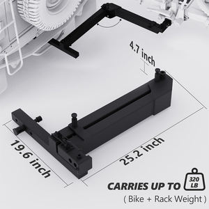 อุปกรณ์ต่อพ่วงสำหรับจักรยานแบบสวิงอะเวย์ พร้อมตัวแปลงฮิทช์แบบ 90 องศา ขนาด 2 นิ้ว สำหรับลากจักรยานยนต์ - Product Image 2