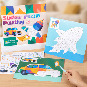 Livre de coloriage et de puzzle en papier pour enfants d'âge préscolaire, autocollants d'animaux, puzzle créatif, éveil cognitif, livres éducatifs - Product Image 5