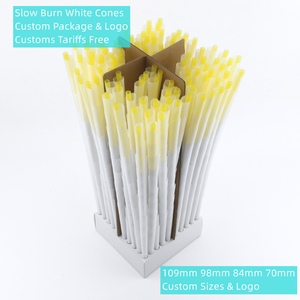 Classic Refined White Rolled Cone, Thin Rolling Paper Pre-Made Cone, Logo & Package &Size Custom, Rolled Cone <b>for</b> Herbs Tobacco - Product Image 1