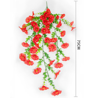 Fleur artificielle murale en plastique Morning Glory, panier suspendu pour jardin et cour, décoration florale semi-artisanale pour la maison
