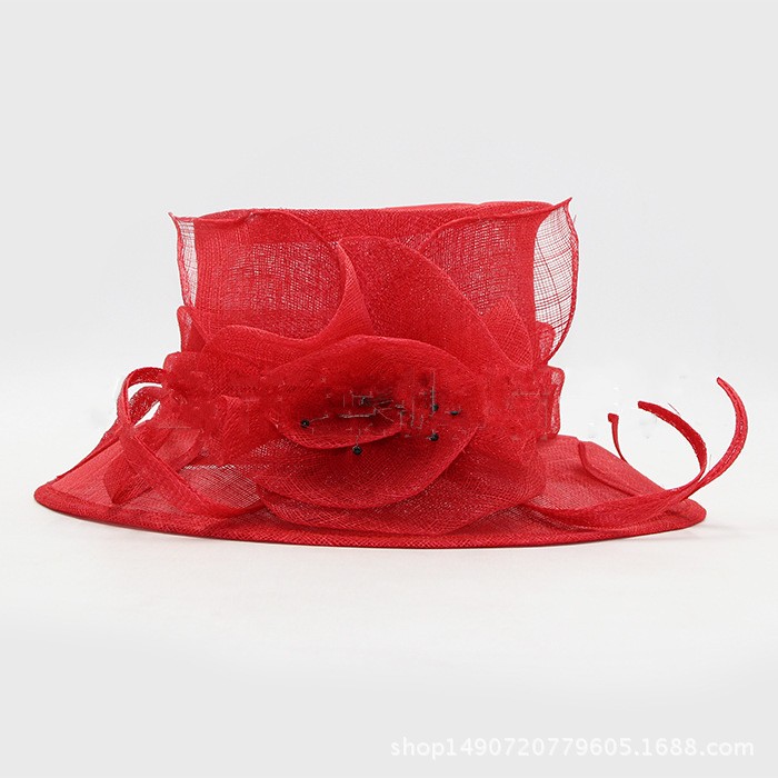 woman Sinamay Red Formal Hats Kentucky Derby Dress Fascinator Floral Tea  Party Wedding banquet Hat Women Church Hats Wholesale| Alibaba.com
