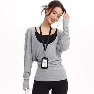 Blusa Deportiva de Pilates con Cuello en V, Transpirable, de Felpa, para Mujer, que Cubre los Glúteos, Holgada, de Manga Larga, Estilo Murciélago, para Yoga - Product Image 3