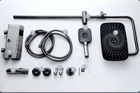 Ensemble de douche numérique de luxe chromé poli, système de douche complet, température constante, douche thermostatique, jet de massage