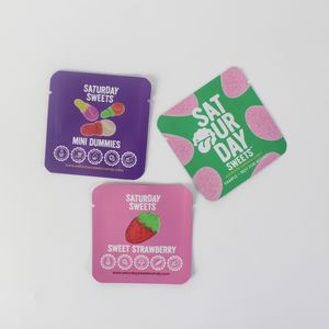 Bolsa de plástico con mylar Impresión digital personalizada para dulces, promoción de grado alimenticio, paquete de 3 bolsas con sello lateral, 3,5g - Product Image 3