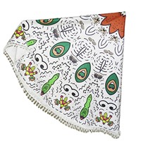 Serviette de plage en microfibre à faible quantité minimale de commande de fabrication Serviette de plage ronde à impression numérique avec logo personnalisé