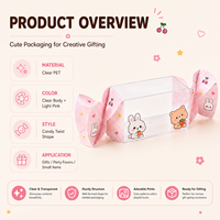 Boîte pliante en plastique transparent PET rectangulaire en forme de bonbon, avec logo personnalisé estampé or, imprimé UV, en matériaux recyclés, pour baby shower