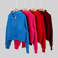 Ensemble deux pièces de sport pour femme de la même marque, sweat-shirt doublé polaire, coupe décontractée, sweat-shirt et pantalon en polaire épais et chaud