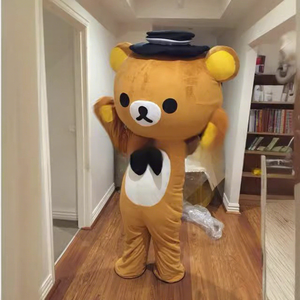 Disfraz de Mascota de Oso de Cabeza Grande Famoso en Internet, Peluche de Dibujos Animados Caminante, Oso Pippi Bailarín, Divertido Disfraz Inflable con Cabeza de Muñeco - Product Image 1