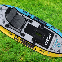 Kayak de pêche gonflable à propulsion pédale préféré pour la pêche en mer, capacité 1 personne, écologique