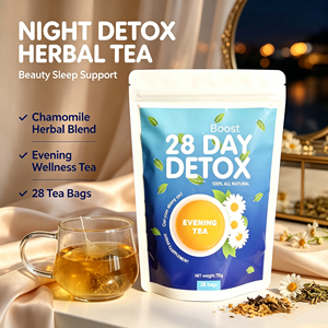Té herbario desintoxicante de 28 días para la noche, con manzanilla natural, para un sueño reparador, blanqueamiento de la piel y bienestar, en bolsitas de té para mujeres. - Product Image 1