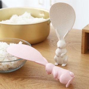 Rabbit Shaped Rice Scoop Beige Pink Non Stick Creative Kitchen <b>Utensil</b> For Rice Cooker - Product Image 1