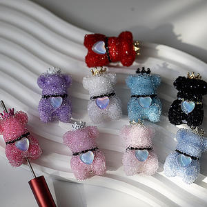 Cuentas de Resina de Cristal con Diseño de Corona de Azúcar y Oso, para Manualidades, Fabricación de Joyería, Accesorios de Porcelana, Venta Caliente 2025, GY - Product Image 2