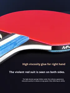 Maßgefertigtes Professionelles 7-Schicht Carbon-Faser Tischtennisschläger-Set für Training, Leichtgewichtige Tragbare Schläger - Product Image 4