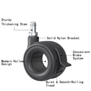 65mm 75mm Universal-Lenkrolle mit Bremse Bürostuhlrollen Möbelrollen Hohlrad für Büro - Product Image 3