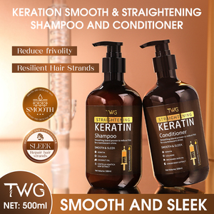 Champú <span class=keywords><strong>y</strong></span> Acondicionador de Queratina Brasileña TWG RTS, 500 ml, Cuidado del <span class=keywords><strong>Cabello</strong></span>, Hidratante, Reparador, Anticaspa - Product Image 2