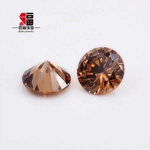 Piedras de Circonia Cúbica Sueltas Baifu, Corte Brillante Redondo, Color Café, Grado 4A 5A, Venta al Por Mayor - Product Image 2
