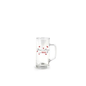 Verre à bière avec poignée 40cl, slogan Pizza et Bière - Product Image 1