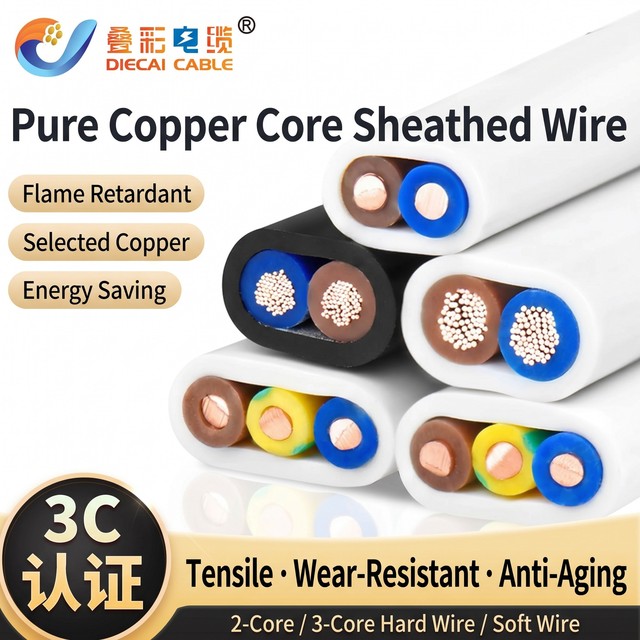 OEM Factory Flame Safe Engineers Rated BVVB OFC Copper PVC Sheath Flat Wiring Electrical Cable for Building Construction