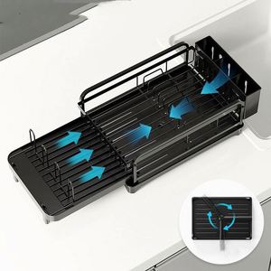 Étagère de rangement multifonctionnelle à double niveau rétractable en métal, écologique, gain de place, compatible lave-vaisselle, pour - Product Image 3