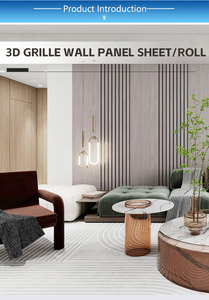 Rouleaux de papier peint 3D PVC cannelé Panneau <span class=keywords><strong>mural</strong></span> <span class=keywords><strong>acoustique</strong></span> décoratif Papier peint imperméable <span class=keywords><strong>à</strong></span> peler et <span class=keywords><strong>coller</strong></span> Installation facile - Product Image 3