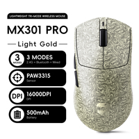Ratón Inalámbrico para Juegos MLOONG PAW3315 de Fibra de Carbono Ultraligero, Frecuencia de Sondeo de 1K, 16000 DPI, Ratón para Juegos Programable