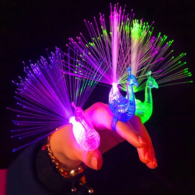 Flashing Led Light Led Finger Light Fiber Finger Ring Fun Color Laser Finger Lamp Light