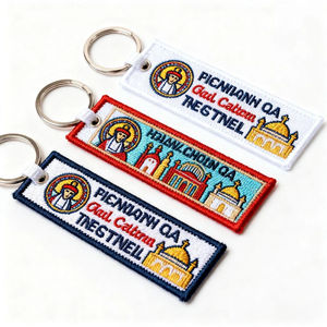 Porte-clés brodé personnalisé <span class=keywords><strong>pas</strong></span> cher <span class=keywords><strong>pour</strong></span> avion, étiquette de clé de vol brodée <span class=keywords><strong>pour</strong></span> le personnel de bord - Product Image 1