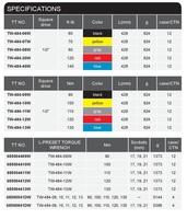 Alta calidad Industrial grado 1/2 "L-preestablecido pieza única Auto llave mango rojo Universal Torque herramienta de acero 1 año de garantía OEM