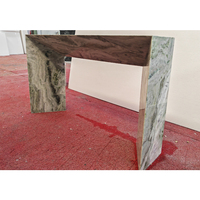 Table console d'entrée en pierre d'onyx naturelle, table d'entrée moderne de luxe en marbre vert onyx