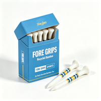 Marcador de tee de golf personalizado de fibra de carbono, madera y bambú con goma, para hombre, diseño Castillo Rosa, económico, 60 mm, bajo MOQ, con logotipo