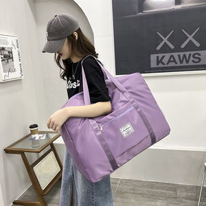 Sac de rangement pour vêtements, sac de voyage rectangulaire rose et violet, grande capacité, sac à bandoulière pour déménagement - Product Image 2