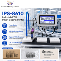 Impresora Industrial de Fecha de Caducidad TIJ IPS-8610, Impresora de Datos Variables para Botellas de Plástico, Fecha y Número de Logotipo, Impresora de Etiquetas de Tarjetas con Tinta de Secado Rápido