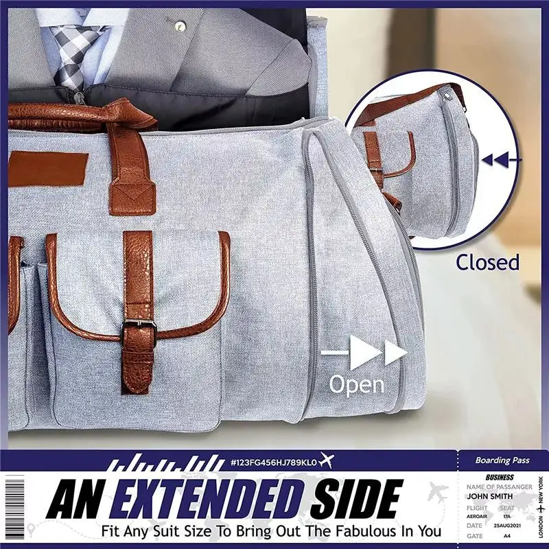 Custom Logo Luxury Travel Garment Travel Duffle Bag With Wheels Tote Bag Garment Bag With Shoe Compartment
