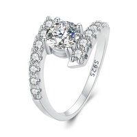 Youchuang must-have bijoux fins bling design anneau délicat doigt 925 promesse de mariage en argent sterling 1ct moissanite femmes anneaux