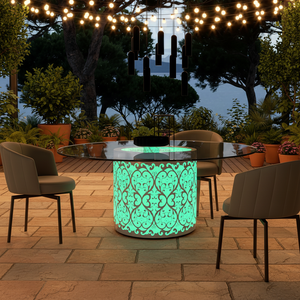 Mesa de Banquete Redonda Iluminada con Luces LED RGB de 5 Pies, 8 Pies y 72 Pulgadas para Bodas y Eventos en Hoteles - Product Image 5