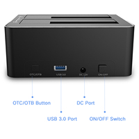 Station d'accueil RSHTECH pour disque dur avec lecteur de carte SD/TF USB 3.0 pour disque dur SSD/HDD SATA 2,5'' et 3,5'' jusqu'à 16 To
