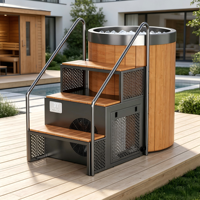 Baignoire de trempage à froid en acier inoxydable ICEGALAX 304SS avec refroidisseur intégré, en bois de cèdre