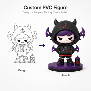 Statuetta Anime Demon Hoodie Girl in PVC, Bambola in PVC Stile Bad Girl alla Moda, Giocattolo d'Arte da Collezione per Blind Box Shop - Product Image 1